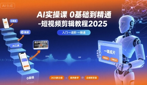 AI实操课0基础到精通-短视频剪辑教程2025-大川资源分享站