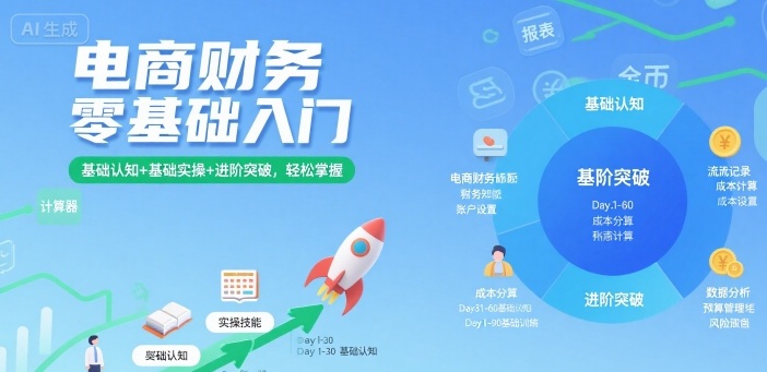 电商财务零基础入门，基础认知+基础实操+进阶突破，轻松掌握-大川资源分享站