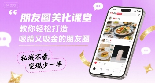 朋友圈美化课堂,教你轻松打造,吸睛又吸金的朋友圈,私域不看,变现少一半-大川资源分享站
