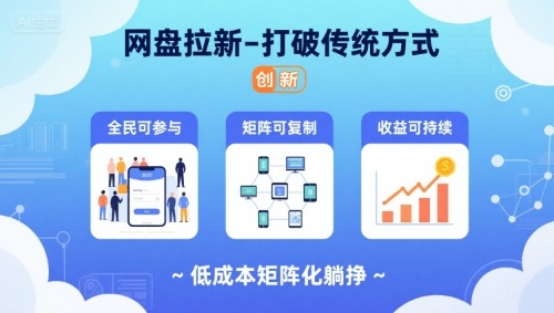 网盘拉新-打破传统方式，低成本矩阵化躺挣，全民可参与、矩阵可复制、收益可持续【揭秘】-大川资源分享站