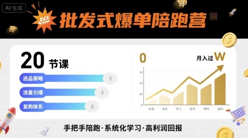 批发式爆单陪跑营，20节课带你实现批发式爆单，带你经松月入过W-大川资源分享站