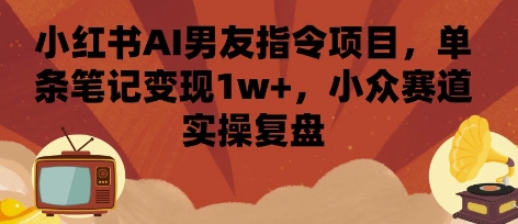 小红书AI男友指令项目,单条笔记变现1w+,小众赛道实操复盘-大川资源分享站