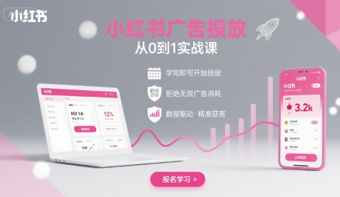 小红书广告投放从0到1的实战课,学完即可开始投放,拒绝无效广告消耗-大川资源分享站