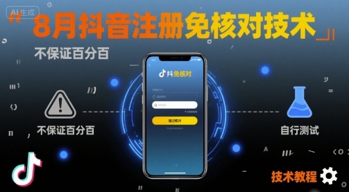 8月抖音注册免核对技术,不保证百分百,自测-大川资源分享站