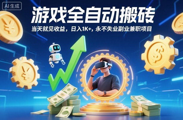 游戏全自动搬砖,当天就见收益,日入1K+,永不失业副业兼职项目【揭秘】-大川资源分享站