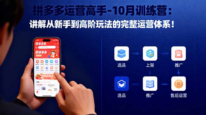 拼多多运营高手-10月训练营:讲解从新手到高阶玩法的完整运营体系!-大川资源分享站