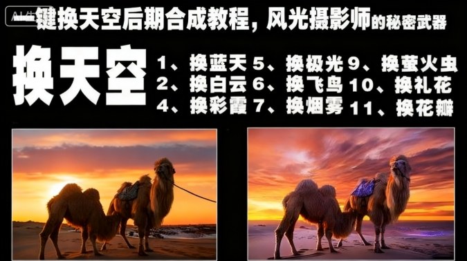 一键换天空后期合成教程，风光摄影师的秘密武器-大川资源分享站