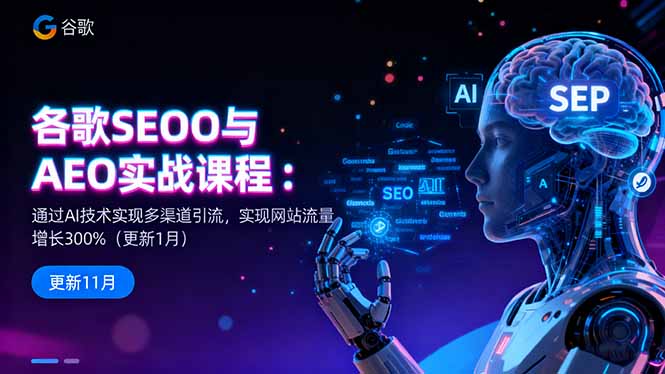 谷歌SEO与AEO实战课程:通过AI技术实现多渠道引流,实现网站流量增长300%-大川资源分享站