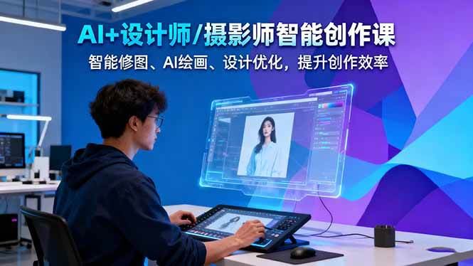 AI+设计师/摄影师智能创作课：智能修图、AI绘画、设计优化，提升创作效率-大川资源分享站