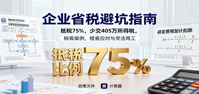 企业省税避坑指南：抵税75%，少交405万所得税，税筹案例，稽查应对与灵活用工-大川资源分享站