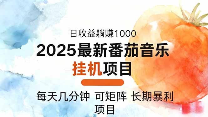 2025年最新番茄音乐人挂机项目,每天几分钟,月入1000+,可矩阵,一台…-大川资源分享站