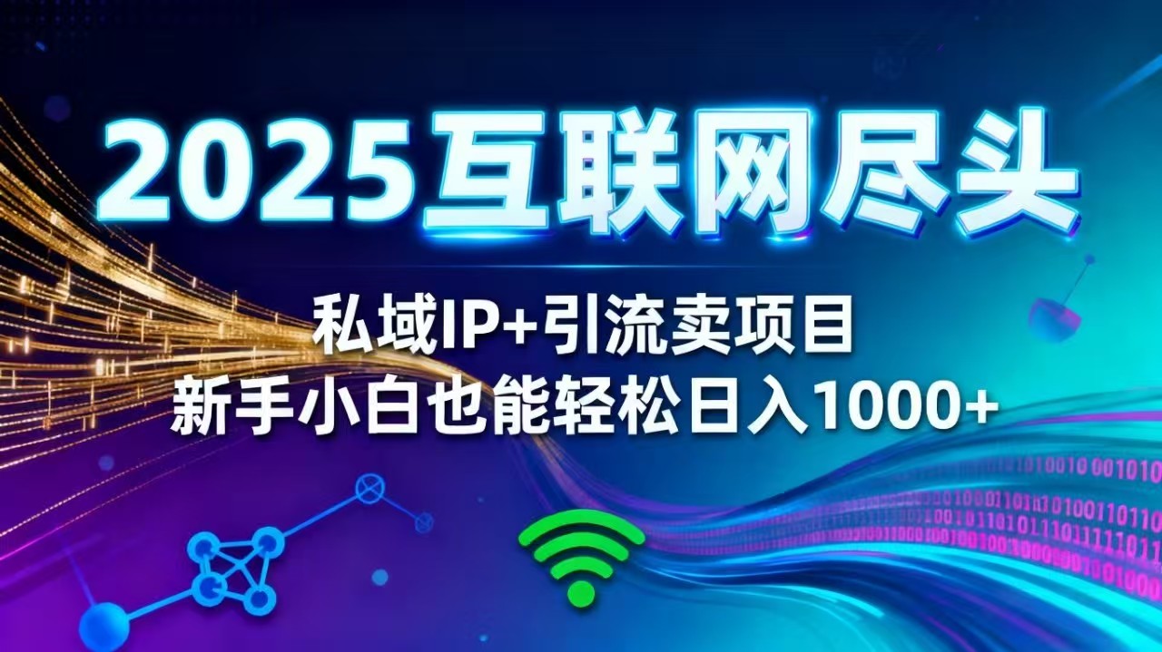 2025网创尽头王炸项目!私域 IP + 精准引流,新手小白在家躺赚日入 1000+-大川资源分享站