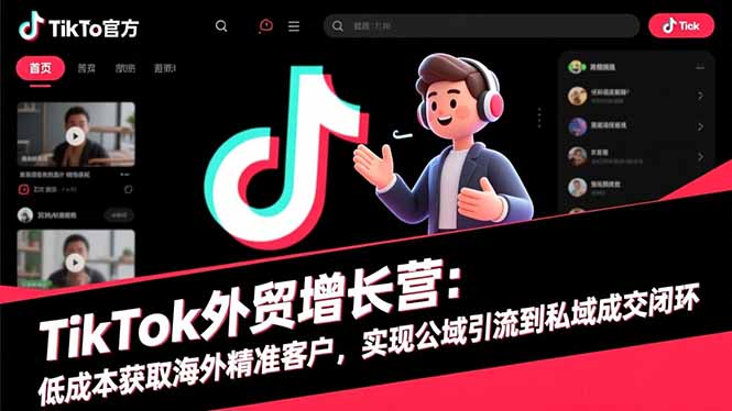 TikTok外贸增长营：低成本获取海外精准客户，实现公域引流到私域成交闭环-大川资源分享站