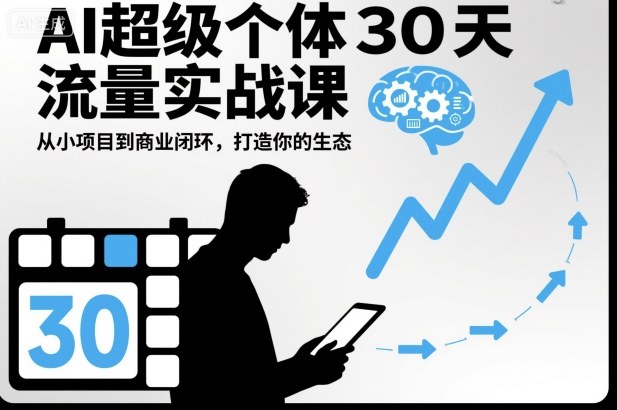 AI超级个体30天流量实战课，从小项目到商业闭环，打造你的生态-大川资源分享站