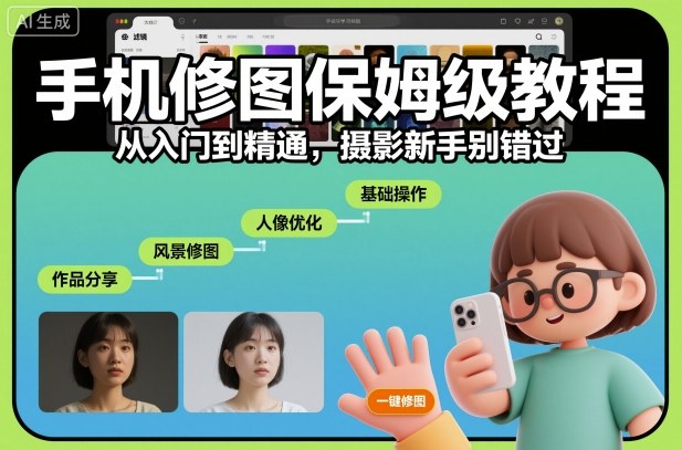 手机修图保姆级教程，从入门到精通，摄影新手别错过-大川资源分享站