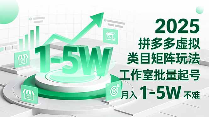 2025 拼多多虚拟类目矩阵玩法，工作室批量起号，月入 1-5W 不难-大川资源分享站