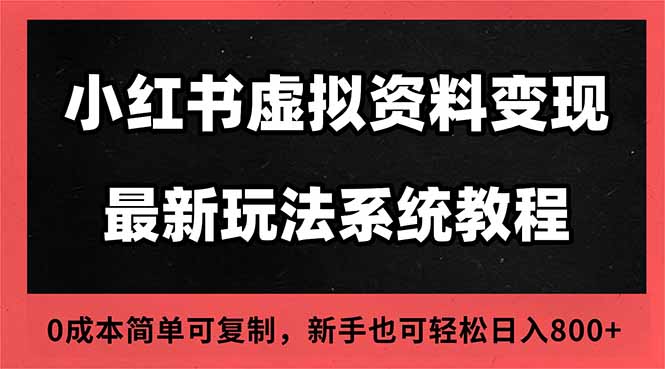 2025小红书虚拟资料最新开店运营教程，搜索流变现玩法，一人多店0成本…-大川资源分享站