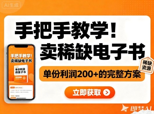 手把手教学！在小红书卖稀缺电子书，单份利润2张+的完整方案-大川资源分享站