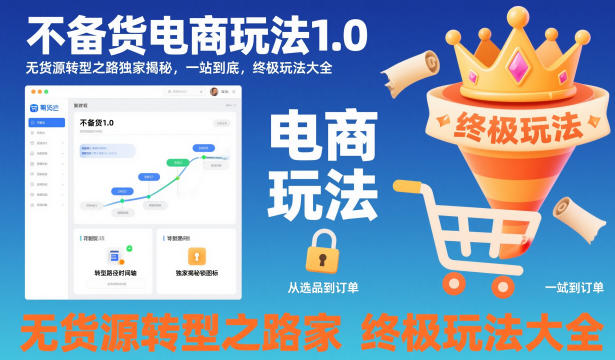 不备货电商玩法1.0，​无货源转型之路独家揭秘，一站到底，终极玩法大全-大川资源分享站