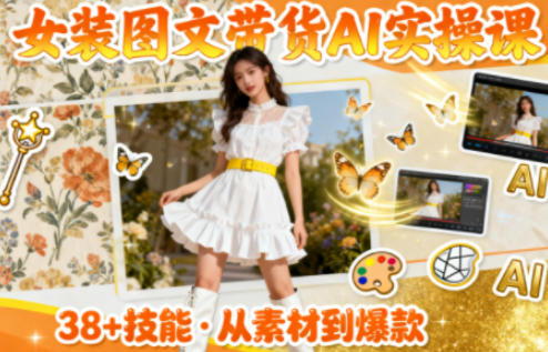 女装图文带货的AI实操课，覆盖38个实用技能，快速提升素材制作效率-大川资源分享站
