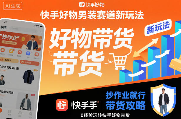 快手好物男装赛道新玩法，抄作业就行，0经验玩转快手好物带货-大川资源分享站