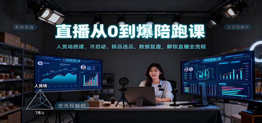 直播从0到爆陪跑课：人货场搭建，冷启动，排品选品，数据复盘，解锁直播全流程-大川资源分享站