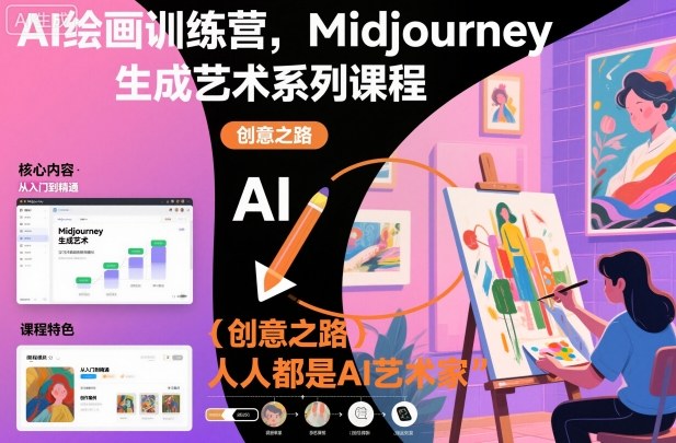 AI绘画训练营，Midjourney生成艺术系列课程，人人都是AI艺术家-大川资源分享站