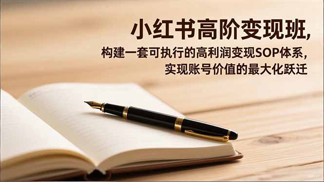小红书高阶变现班，构建一套可执行的高利润变现SOP体系，实现账号价值的最大化跃迁-大川资源分享站