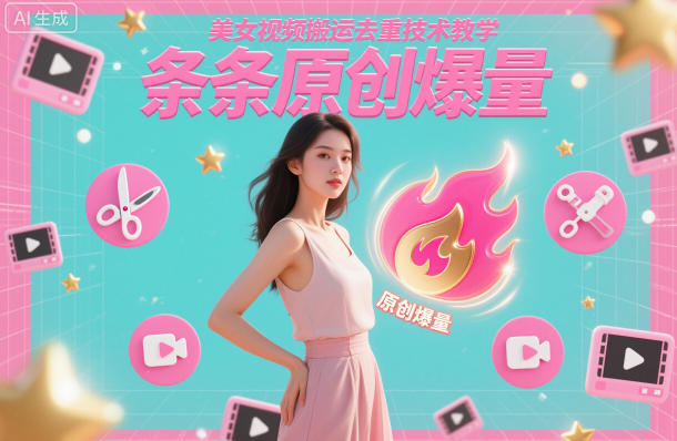 美女视频搬运去重技术教学,条条原创爆量-大川资源分享站