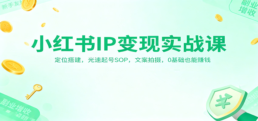 小红书IP变现实战课：定位搭建，光速起号SOP，文案拍摄，0基础也能赚钱-大川资源分享站