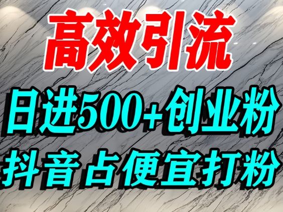 怎么打创业粉？抖音利用占便宜心理引流创业粉，单人日引500+精准流量-大川资源分享站