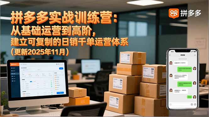 拼多多实战训练营：从基础运营到高阶，建立可复制的日销千单运营体系(更新11月-大川资源分享站