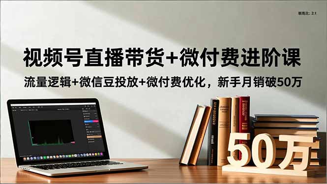 视频号直播带货+微付费进阶课：流量逻辑+微信豆投放+微付费优化，新手月销破50万-大川资源分享站