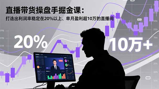 直播带货操盘手掘金课：打造出利润率稳定在20%以上、单月盈利超10万的直播间-大川资源分享站