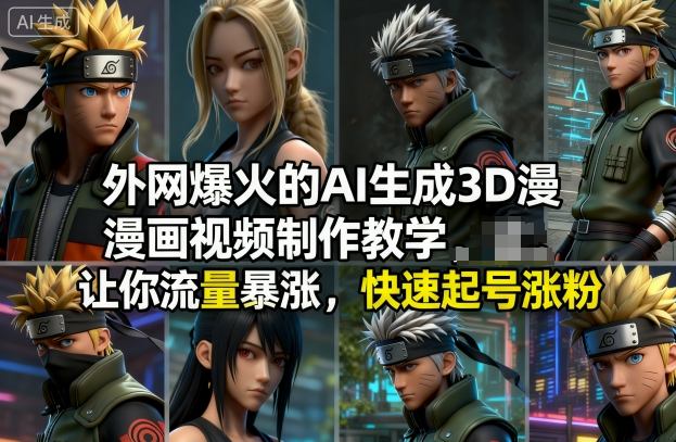 外网爆火的AI生成3D漫画视频制作教学，让你流量暴涨，快速起号涨粉！-大川资源分享站