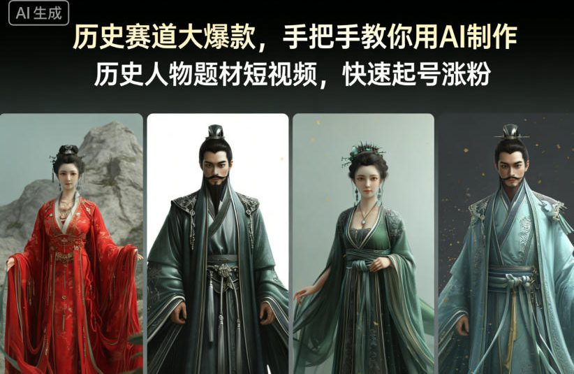 历史赛道大爆款，手把手教你用AI制作历史人物题材短视频，快速起号涨粉-大川资源分享站