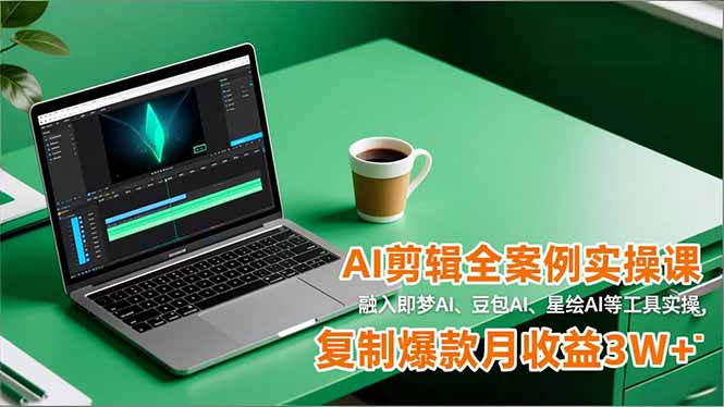 AI剪辑全案例实操课，融入即梦AI、豆包AI、星绘AI等工具实操，复制爆款月收益3W+-大川资源分享站