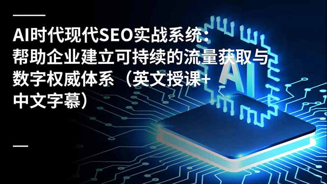AI时代现代SEO实战系统：帮助企业建立可持续的流量获取与数字权威体系(英文授课+中文字幕-大川资源分享站