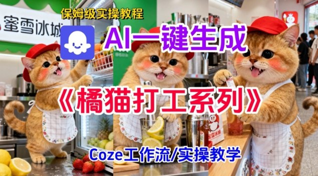 Coze扣子工作流一键生成胖橘猫打工短视频，保姆级实操搭建教学-大川资源分享站