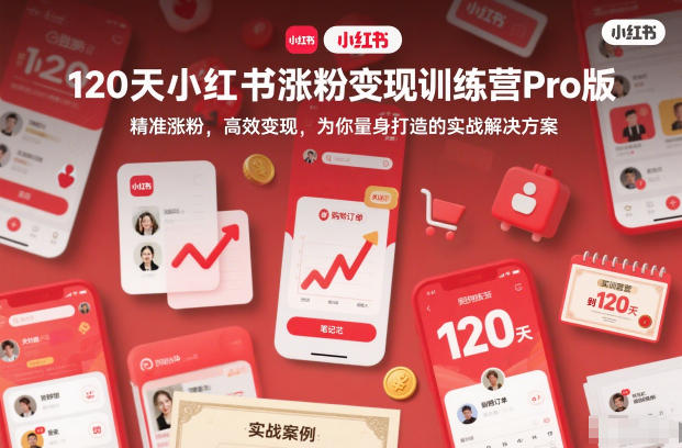 120天小红书涨粉变现训练营Pro版，​精准涨粉，高效变现​，为你量身打造的实战解决方案-大川资源分享站