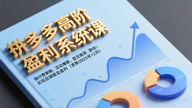 拼多多高阶盈利系统课，强付费策略、活动爆破、首页推荐，实现店铺稳定盈利(更新12月-大川资源分享站