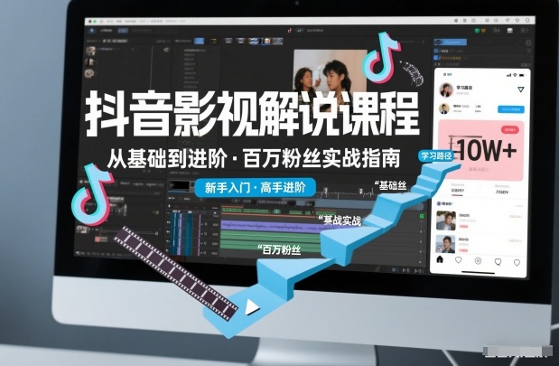 抖音百万粉丝影视解说课程，基础到进阶课，适合新手和进阶学习-大川资源分享站