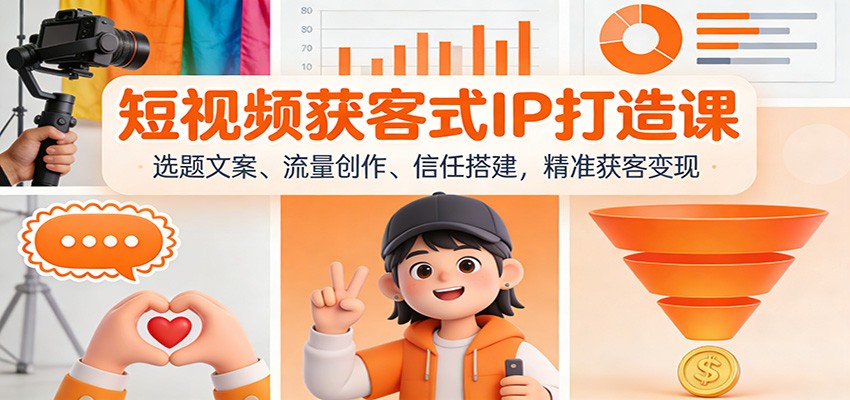 短视频获客式IP打造课：选题文案、流量创作、信任搭建，精准获客变现-大川资源分享站