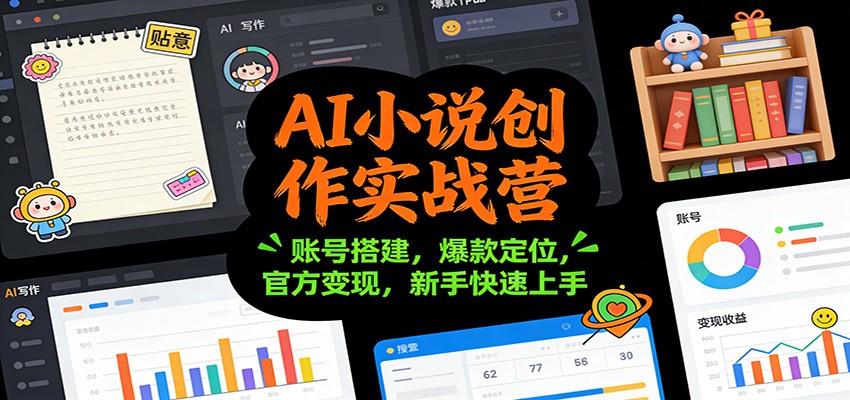 AI小说创作实战营：账号搭建，爆款定位，官方变现，新手快速上手-大川资源分享站