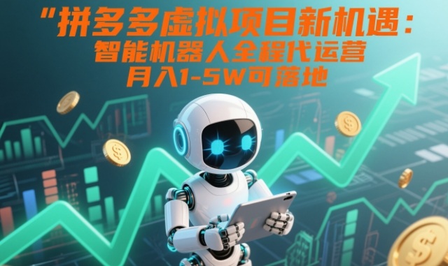 拼多多虚拟项目新机遇：智能机器人全程代运营，月入1-5W可落地【揭秘】-大川资源分享站