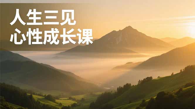 人生三见心性成长课，见天地众生自己，搞透人性安顿身心，活出清晰自我，内在富足无价-大川资源分享站