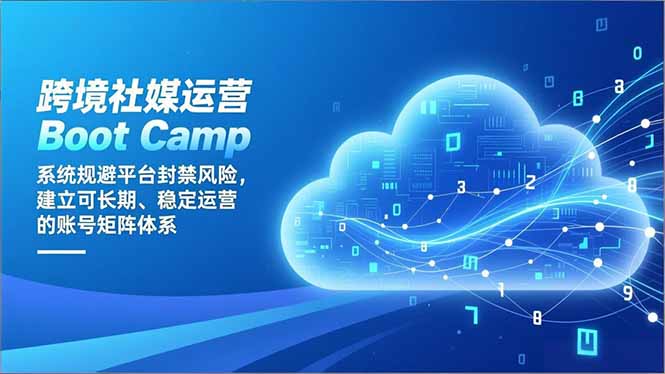 跨境社媒运营Boot Camp:系统规避平台封禁风险,建立可长期、稳定运营的账号矩阵体系-大川资源分享站