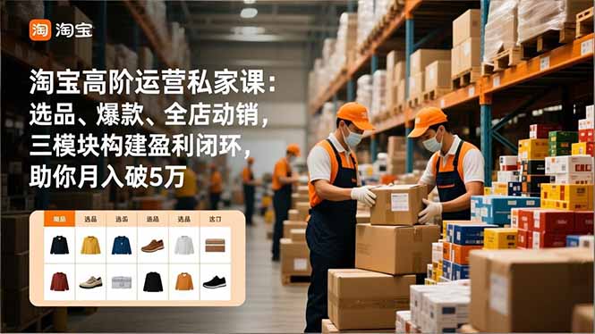 淘宝高阶运营私家课：选品、爆款、全店动销，三模块构建盈利闭环，助你月入破5万(更新12月-大川资源分享站