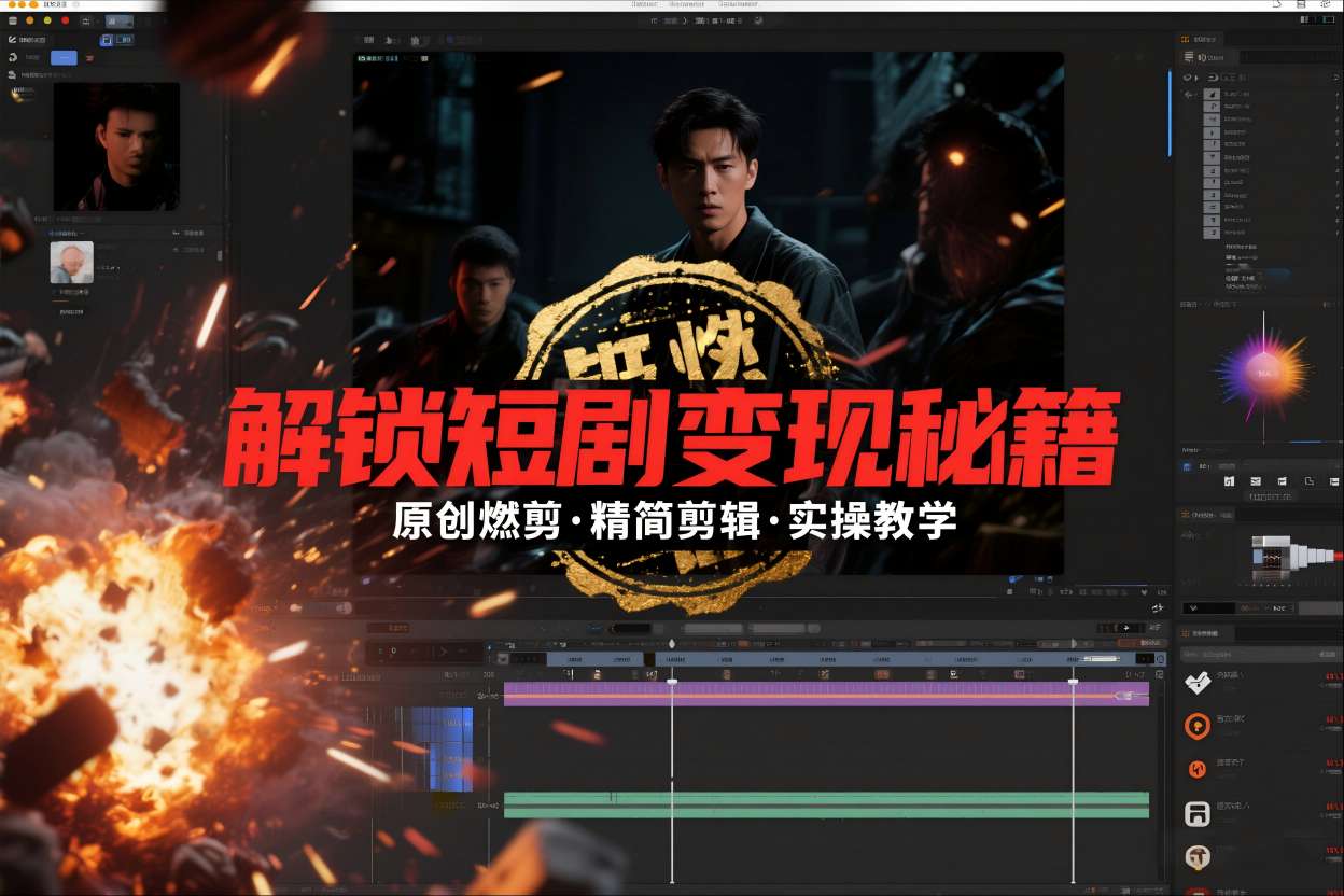 短剧拉新之原创燃剪精简剪辑实操课，解锁短剧变现秘籍-大川资源分享站