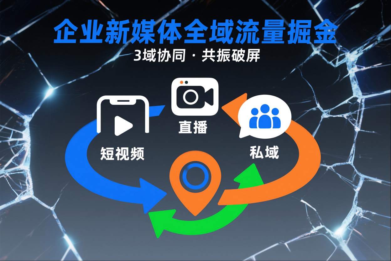 短视频全域商业模式，企业新媒体全域流量掘金，3域协同，共振破屏，短视频-直播-私域-地域-大川资源分享站